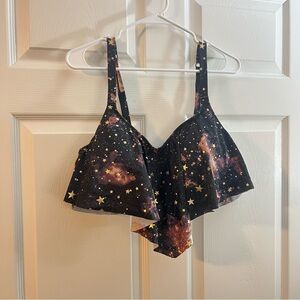 Torrid Swim Top 1 Starry Night Black Bikini Top